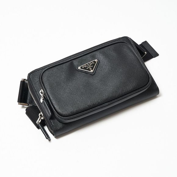 Prada Saffiano Leather Black Shoulder Bag - Picture 4 of 5